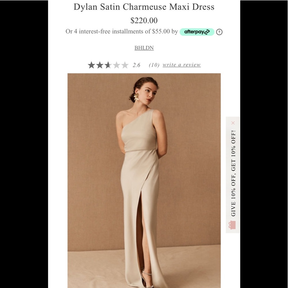 BHLDN Dylan Satin Charmeuse Maxi Dress